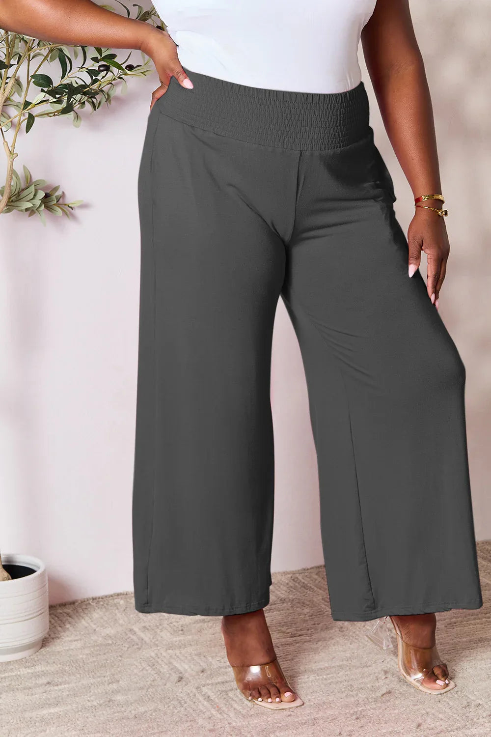 Solid Color Rayon Palazzo Pants Trendsi Palazzo Pants