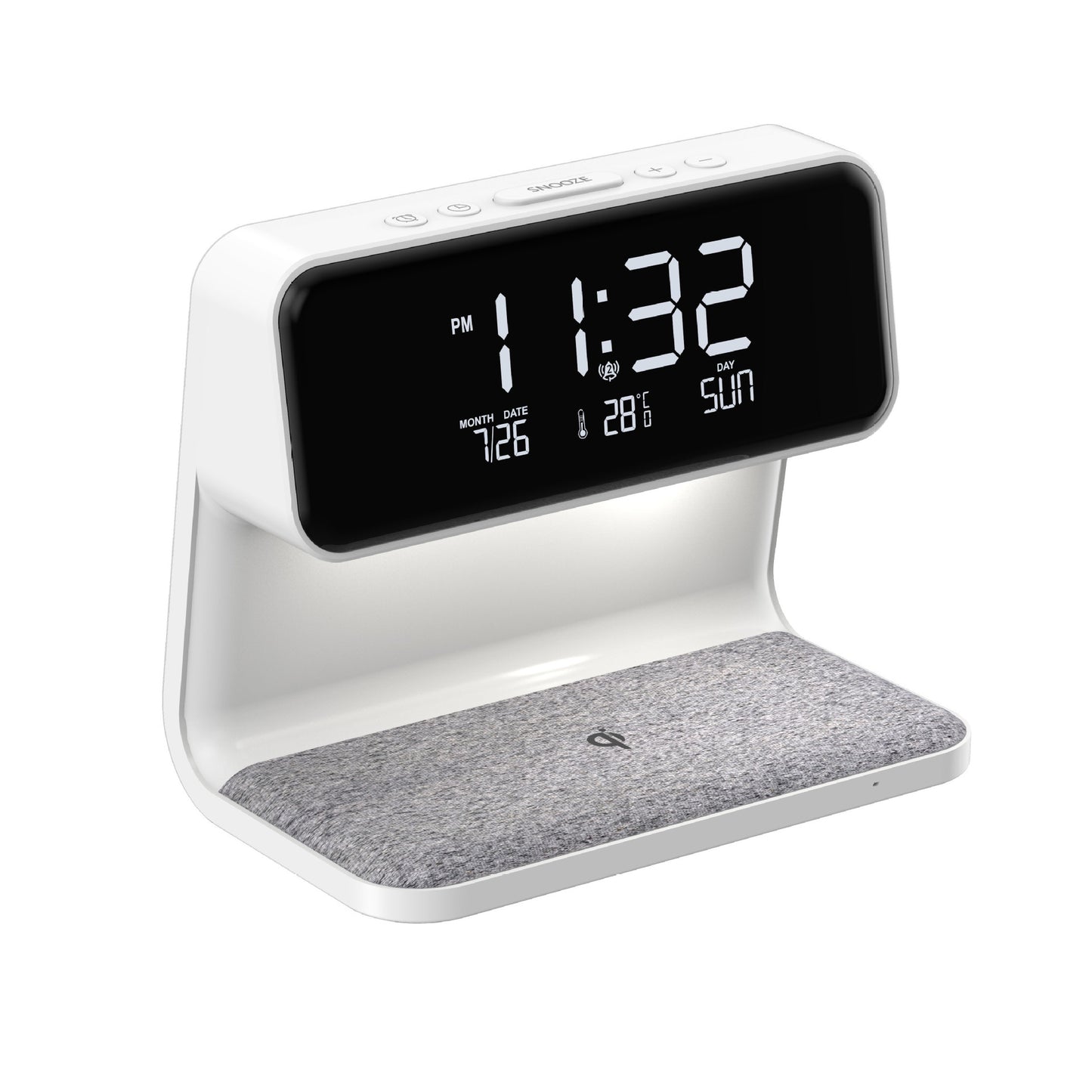 Wireless Bedside Lamp Alarm Clock Phone Charger