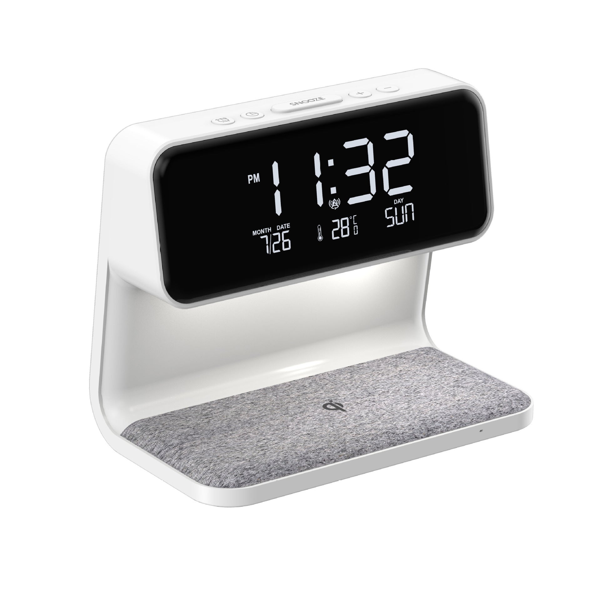 Wireless Bedside Lamp Alarm Clock Phone Charger - Bazaare Mart
