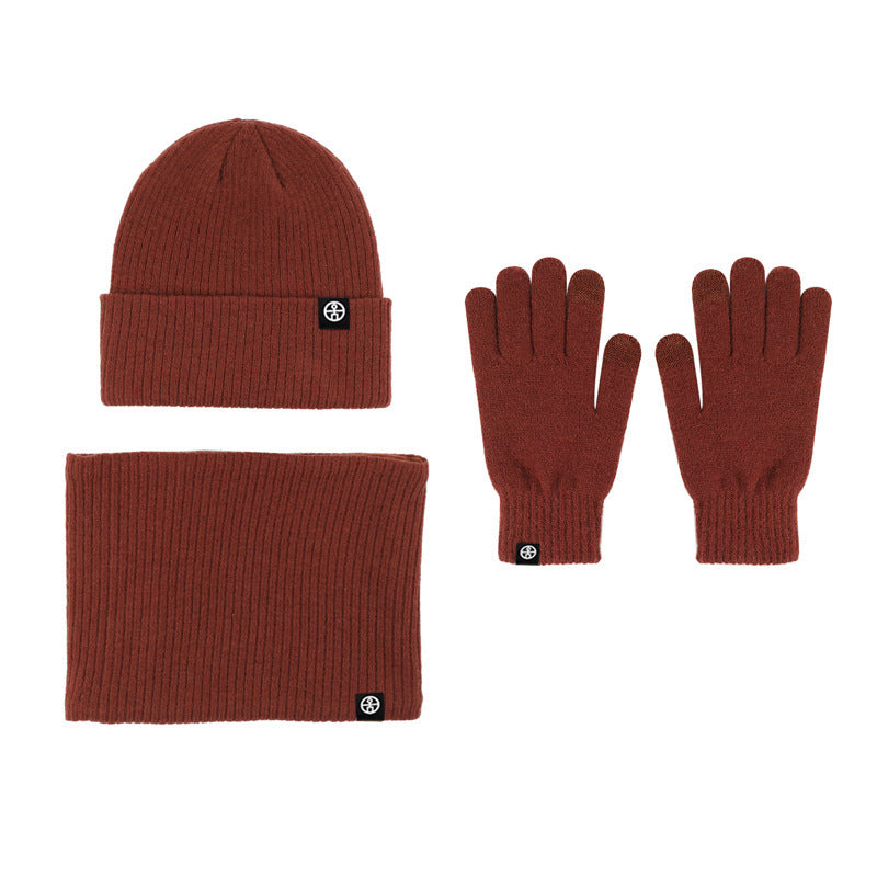 Three-piece Alpaca Fleece Hat Scarf Gloves Set