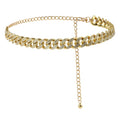 Wide Rhinestone Chain Belt GOLD Bazaare Mart Cuban Chain Belt
