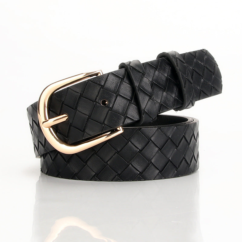 Trendy Woven Imitation Leather Belt