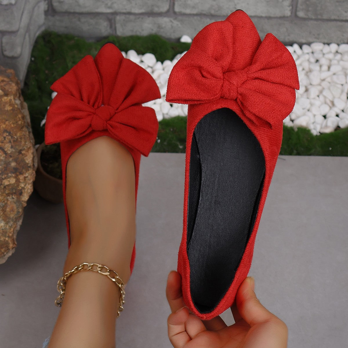 Big Bow Flat Pointed-toe Shoes for Women