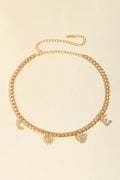 LOVE Alloy Belt Gold One Size Bazaare Mart Gold Chain Love Belt