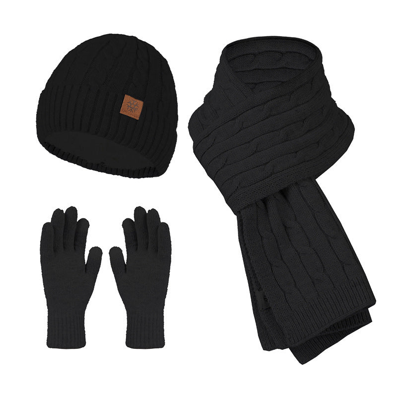Men's Alpaca Winter Scarf Hat Gloves Set