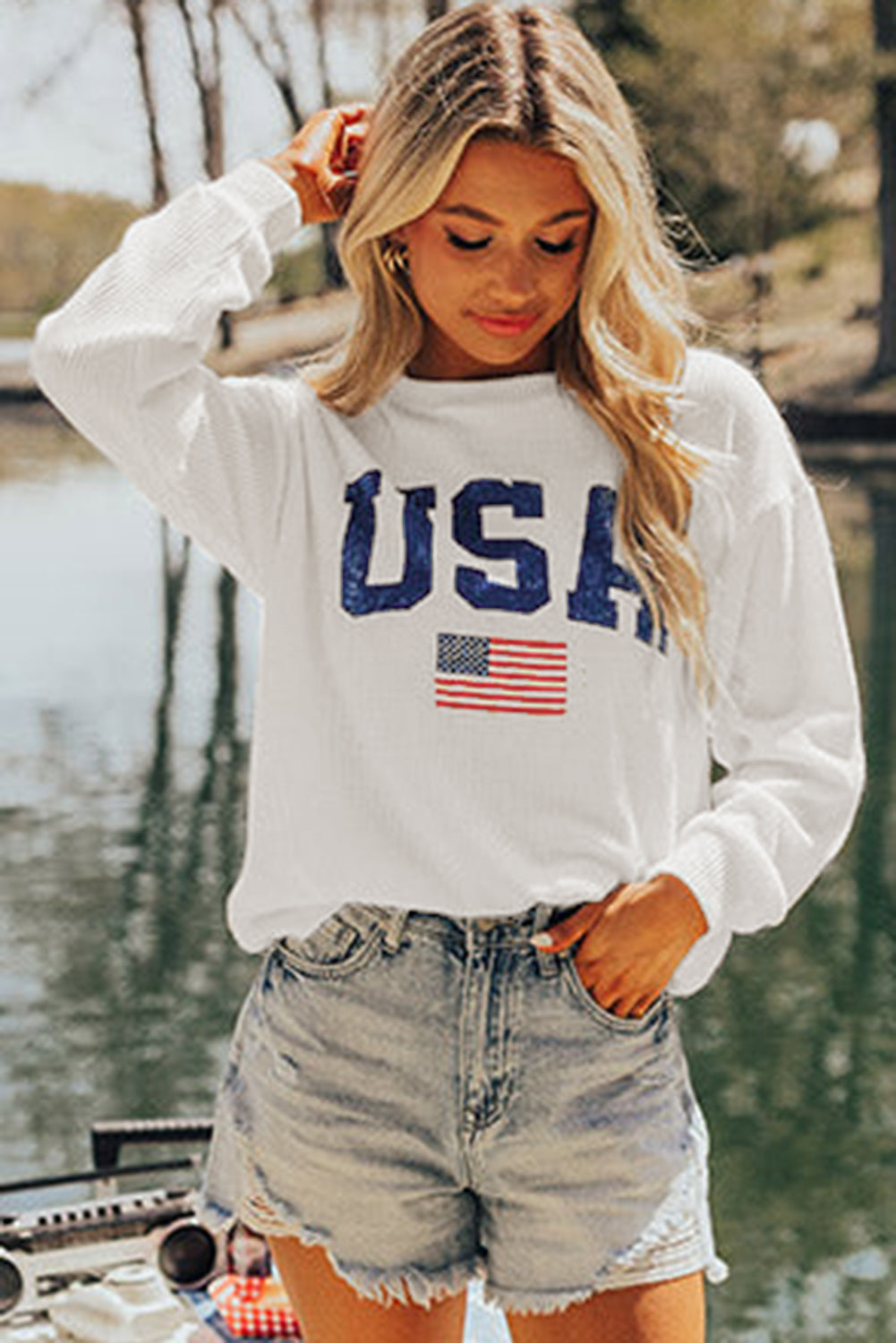 White USA Sweatshirt