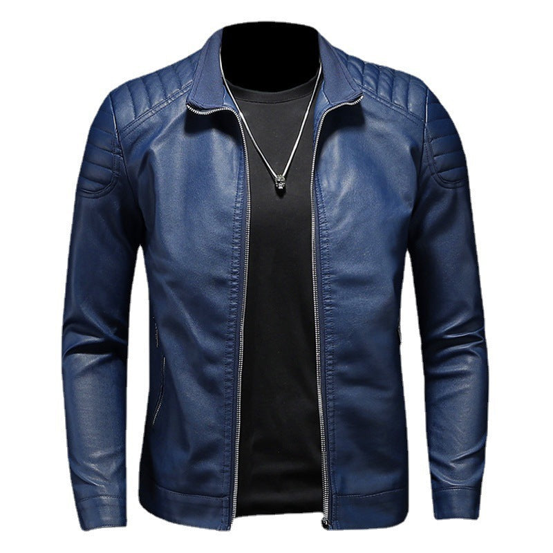 Men's Thin Leather Motorcycle Jacket