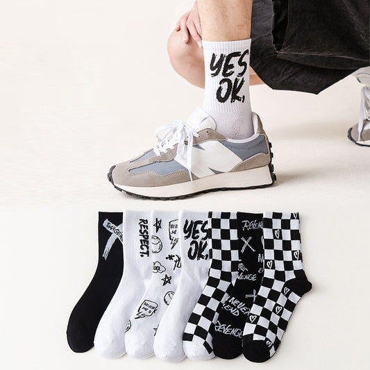 B&W Checkerboard Socks