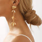 Dramatic Gold Lotus Earrings Bazaare Mart Gold Lotis Dangle Earrings