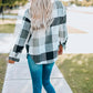 Plaid Button Up Long Sleeve Shacket Bazaare Mart Outerwear/Plaid Shackets