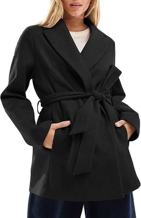 Belted Wrap Pea Coat - Bazaare Mart