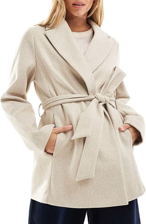 Belted Wrap Pea Coat - Bazaare Mart