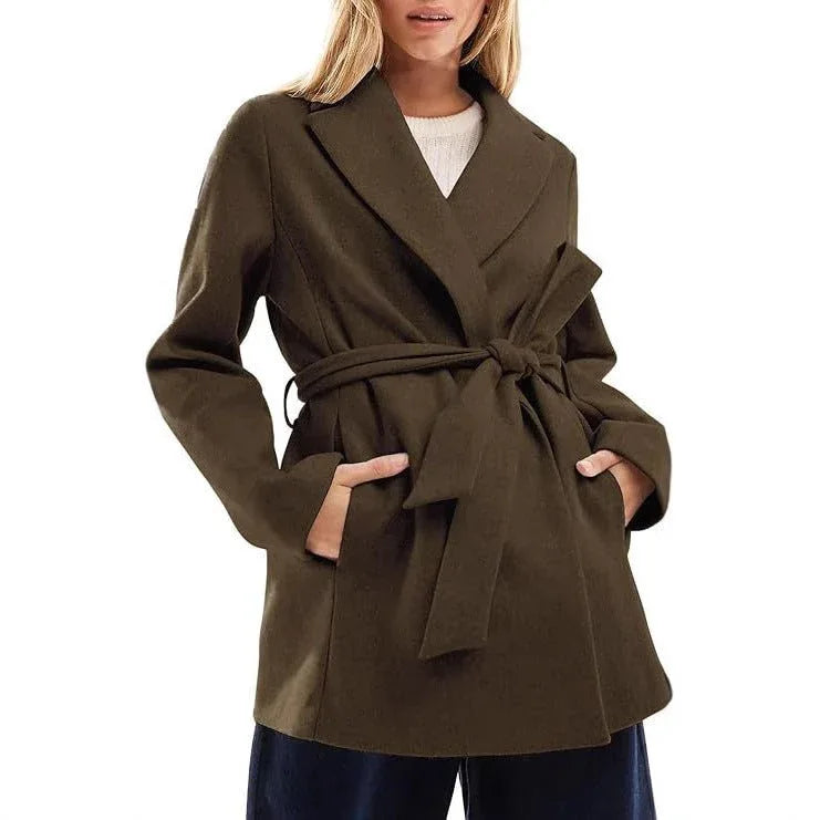 Belted Wrap Pea Coat Bazaare Mart Wrap Tie Jacket