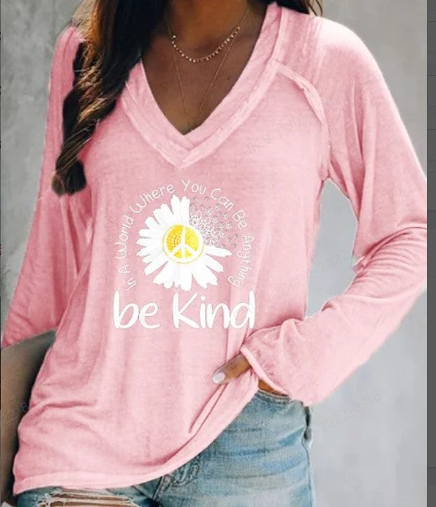 Everything's Fine V-neck Long Sleeve t-Shirt