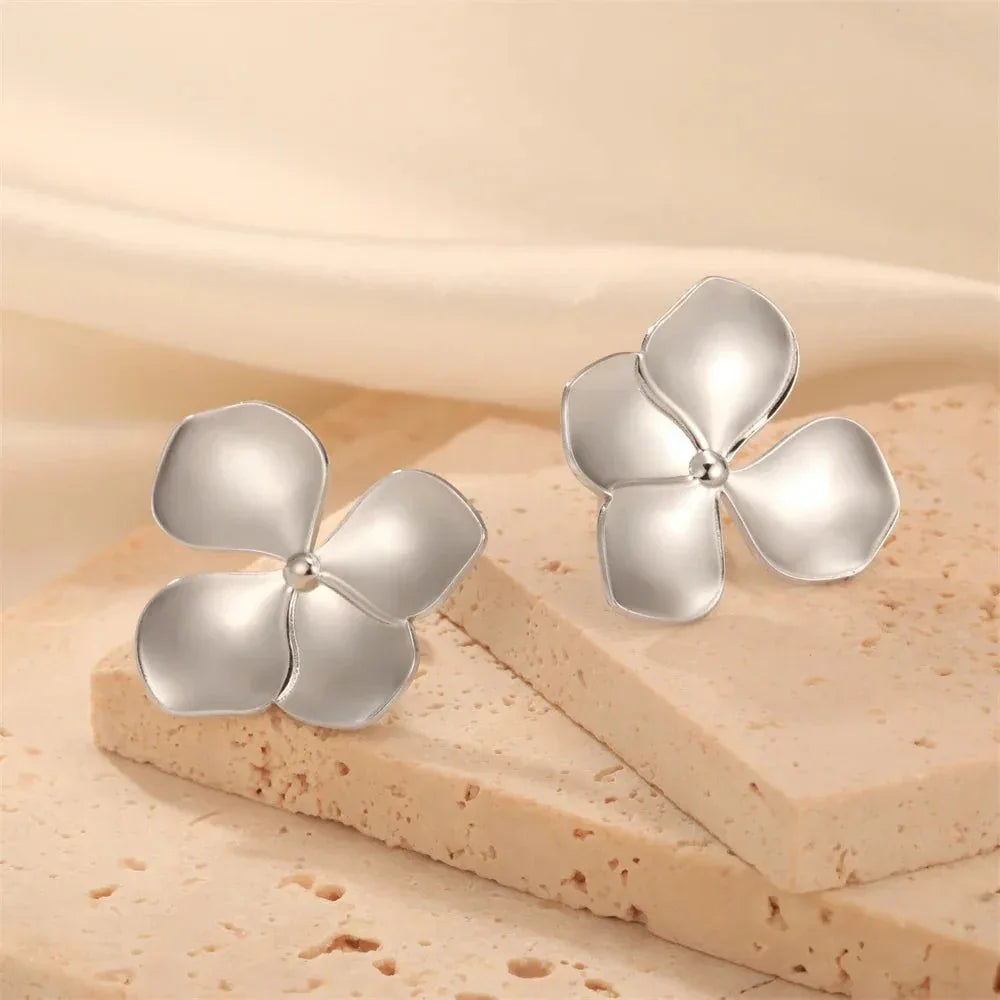 Big Flower Earrings - Bazaare Mart