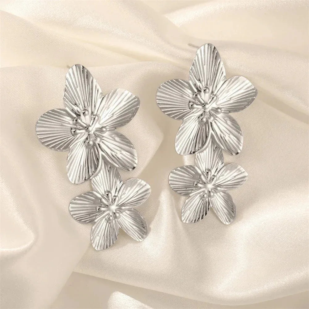 Big Flower Earrings - Bazaare Mart
