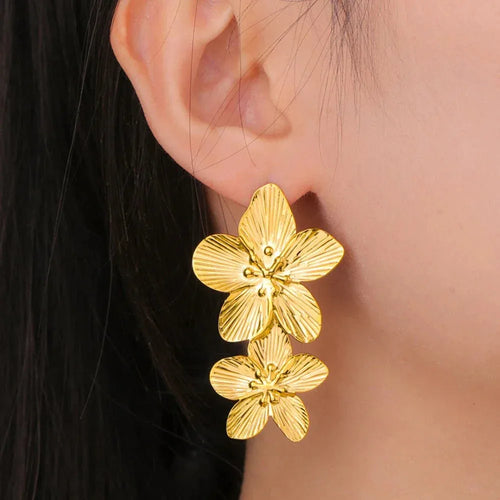 Big Flower Earrings Bazaare Mart Earrings