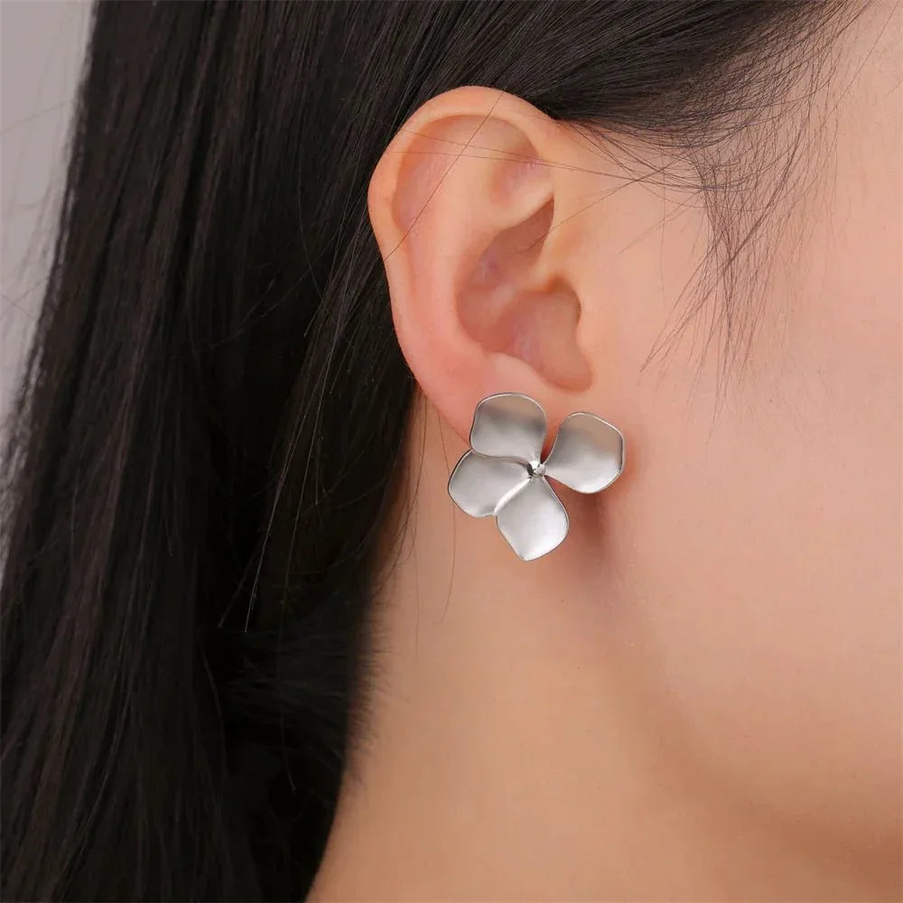 Big Flower Earrings - Bazaare Mart