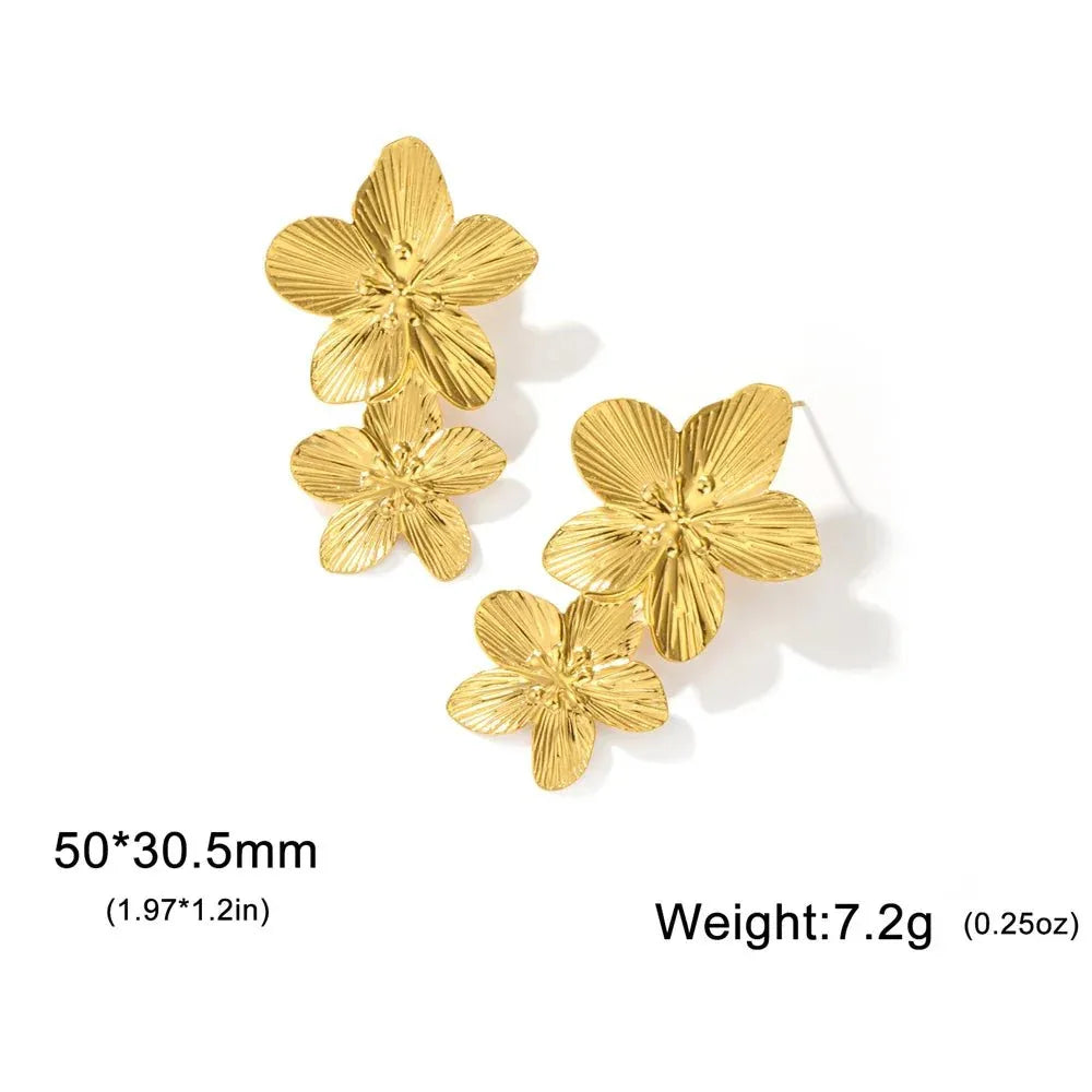 Big Flower Earrings - Bazaare Mart