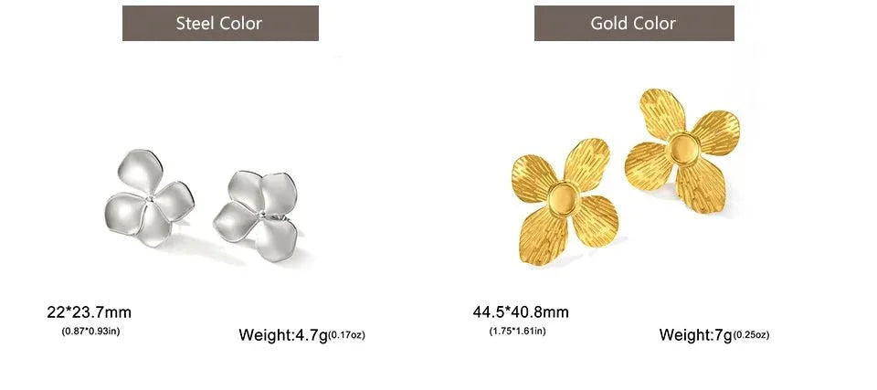 Big Flower Earrings - Bazaare Mart