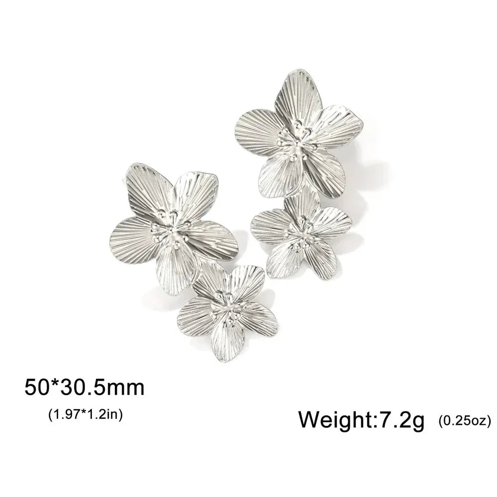 Big Flower Earrings - Bazaare Mart