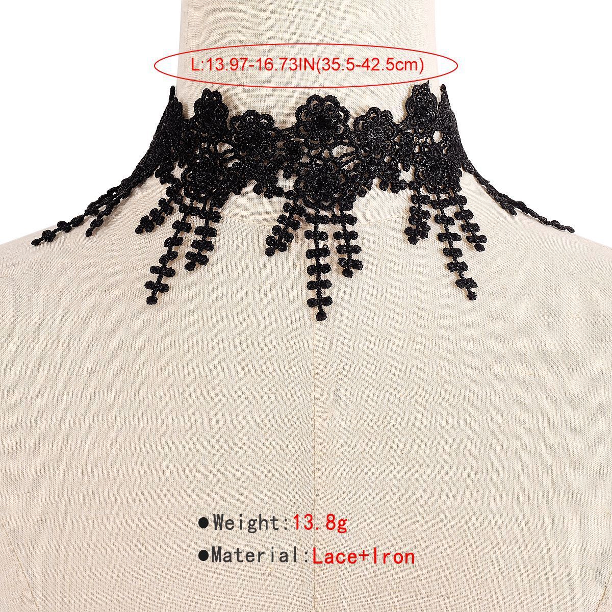 Black Lace Adjustable Choker Necklace - Bazaare Mart