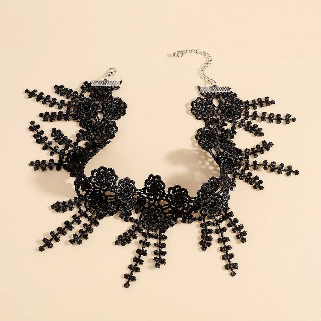 Black Lace Adjustable Choker Necklace Bazaare Mart Black Lace Choker