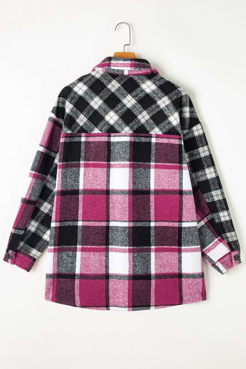Black Plaid Colorblock Shacket - Bazaare Mart