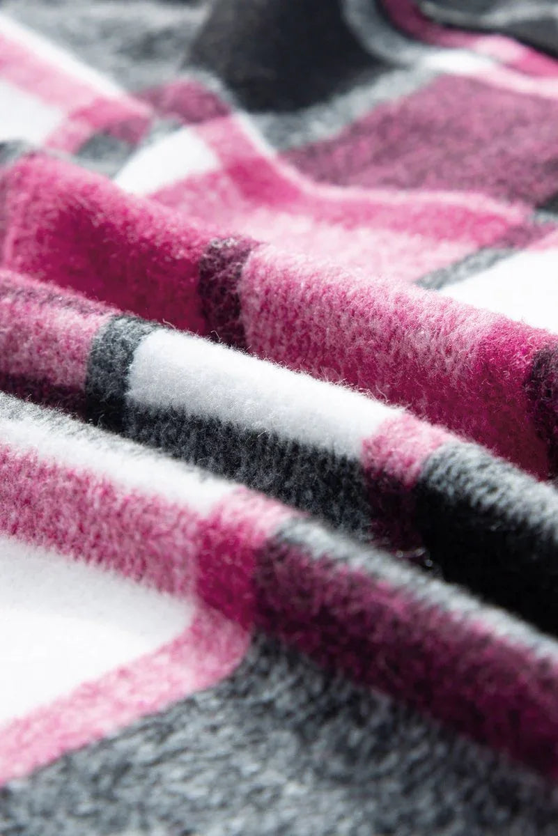 Black Plaid Colorblock Shacket Bazarre Mart Outerwear/Plaid Shackets