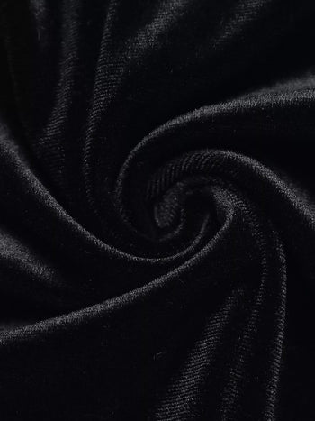 Black Velvet Sweetheart Neck Sheer Sleeve Midi Dress - Bazaare Mart
