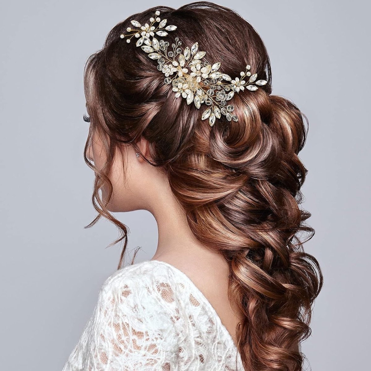 Bridal Pearl Crystal Hair Combs Sets - Bazaare Mart