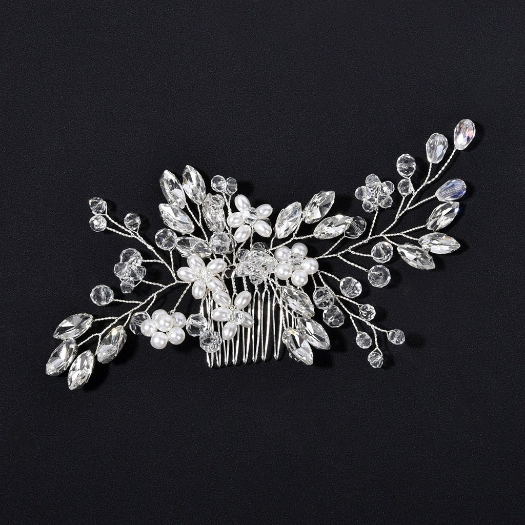 Bridal Pearl Crystal Hair Combs Sets - Bazaare Mart
