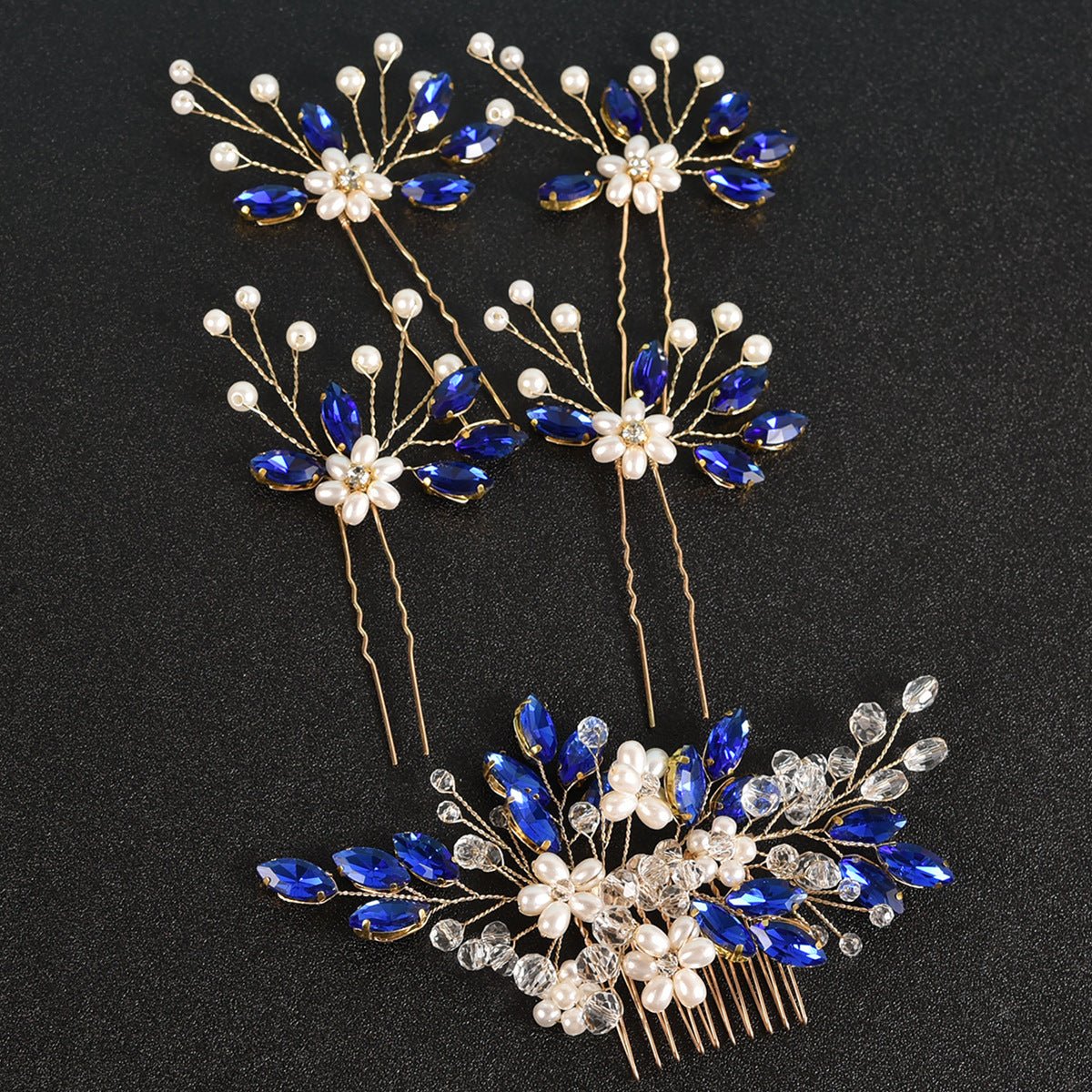 Bridal Pearl Crystal Hair Combs Sets - Bazaare Mart