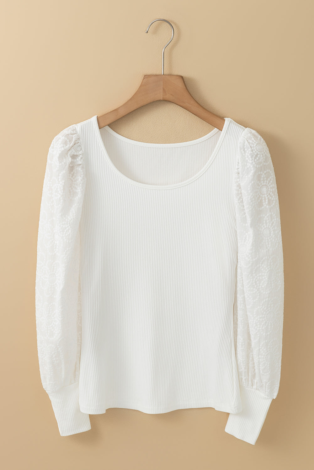 Long Sleeve Daisy Embroidered Knit Top