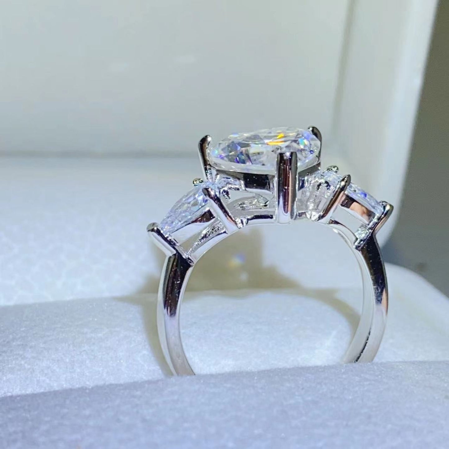 3 Carat Moissanite 925 Sterling Silver Heart Ring