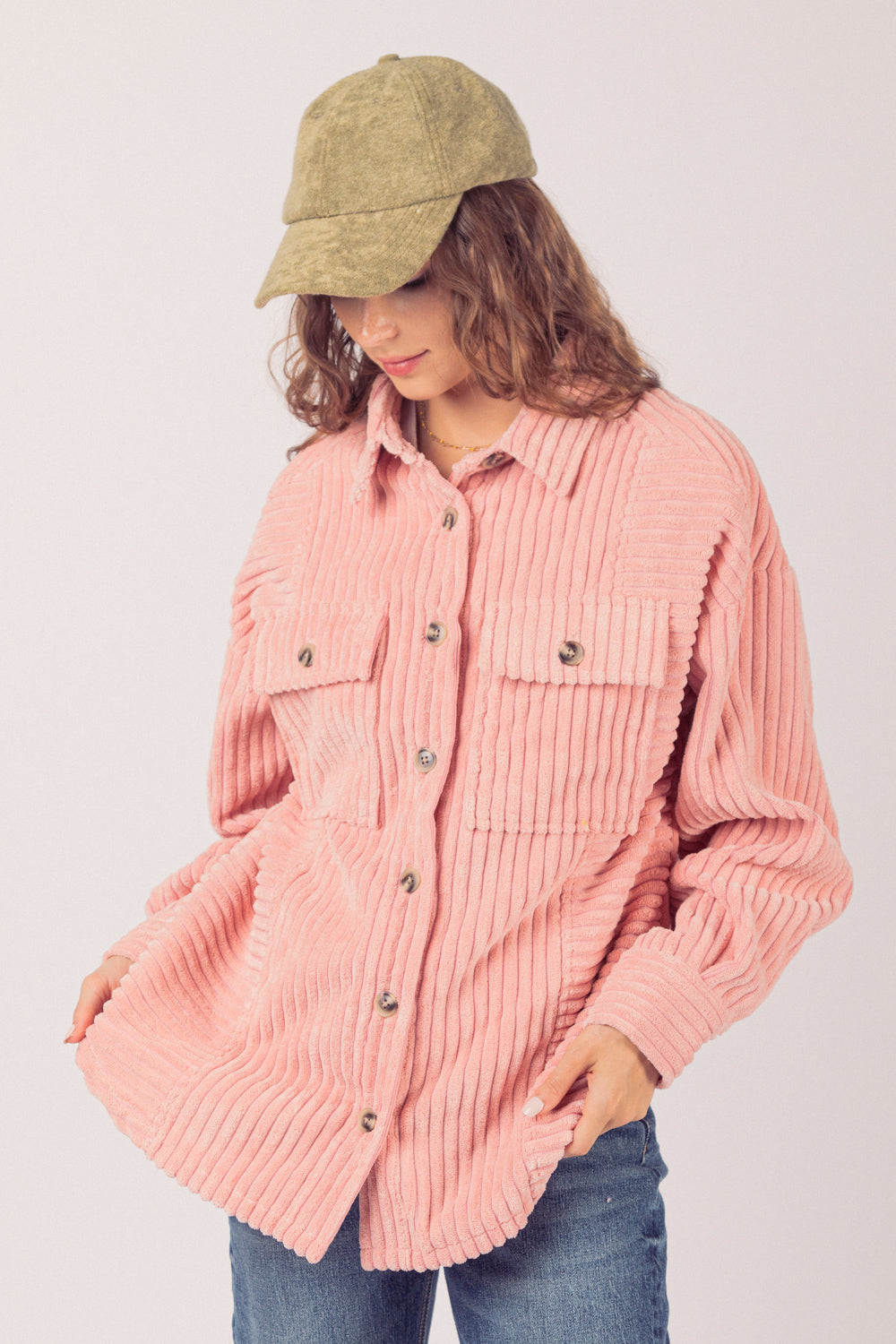 Women's Corduroy Shirt Coat