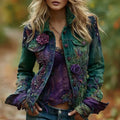 High Street Denim Jacket SJWWTJK01AC31 Bazaare Mart Floral Denim Jacket