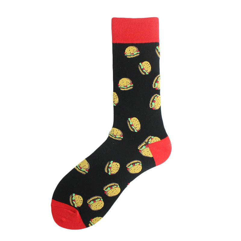 Black & Red Burger Socks