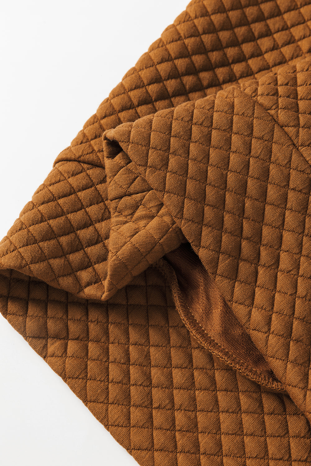 Solid Half Zipper Quilted Pullover Sweatshirt