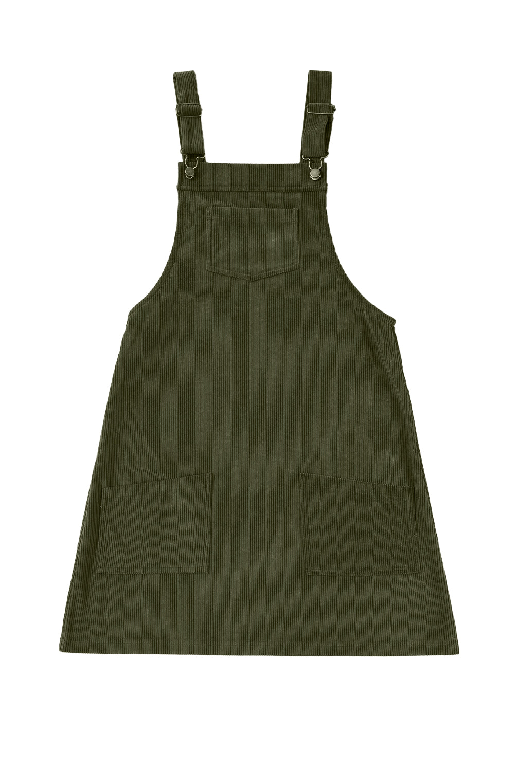 Army Green Corduroy Overall Dress