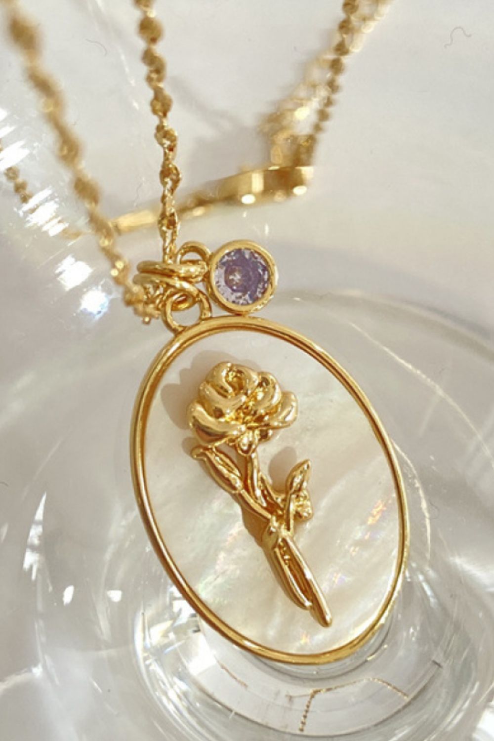 Birth Flower Shell Necklace