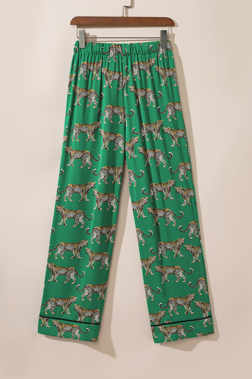 Green Cheetah Print Short Sleeve PJs Shewin Lady's PJs