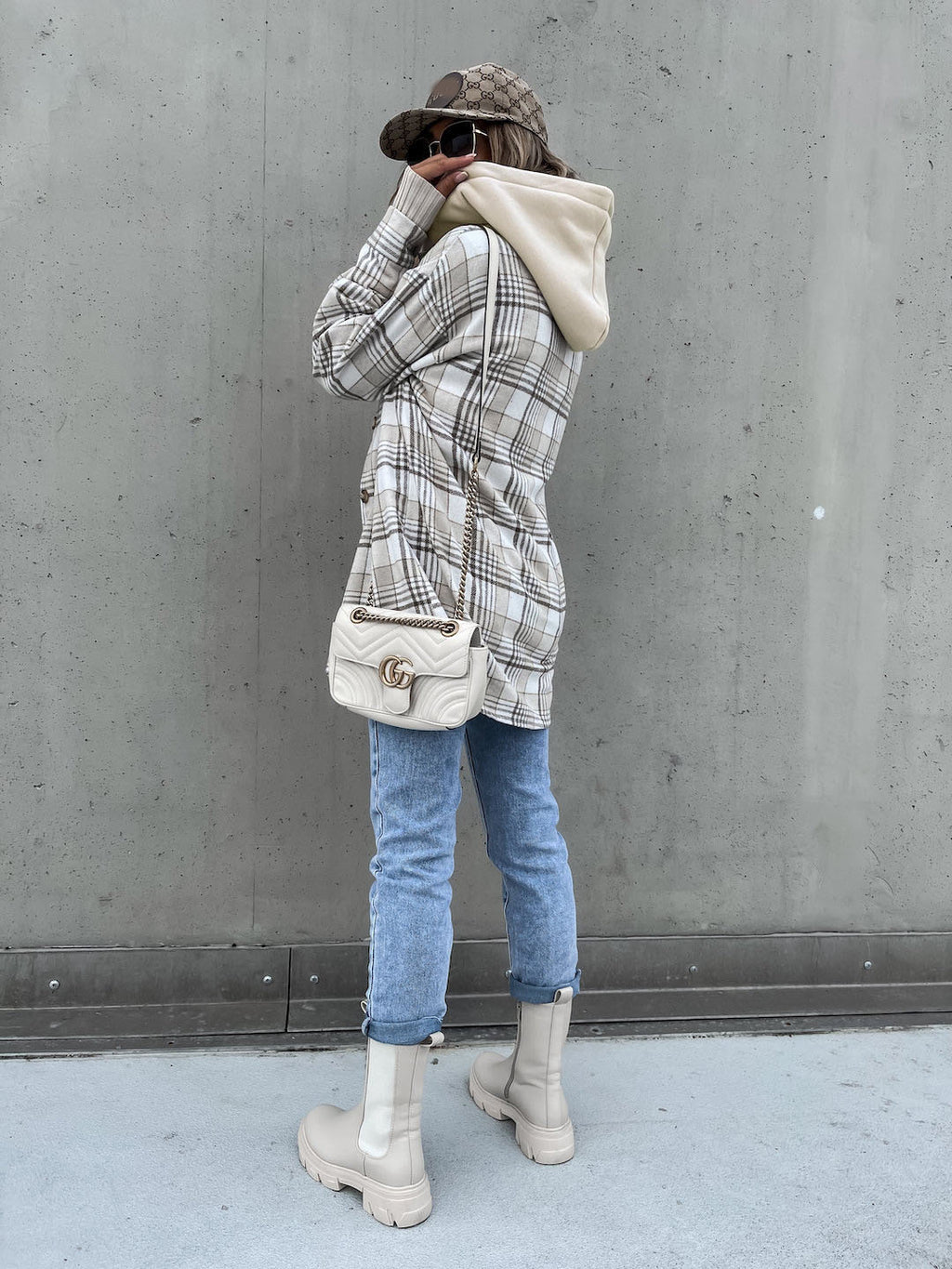 Plaid Wool Hooded Shacket