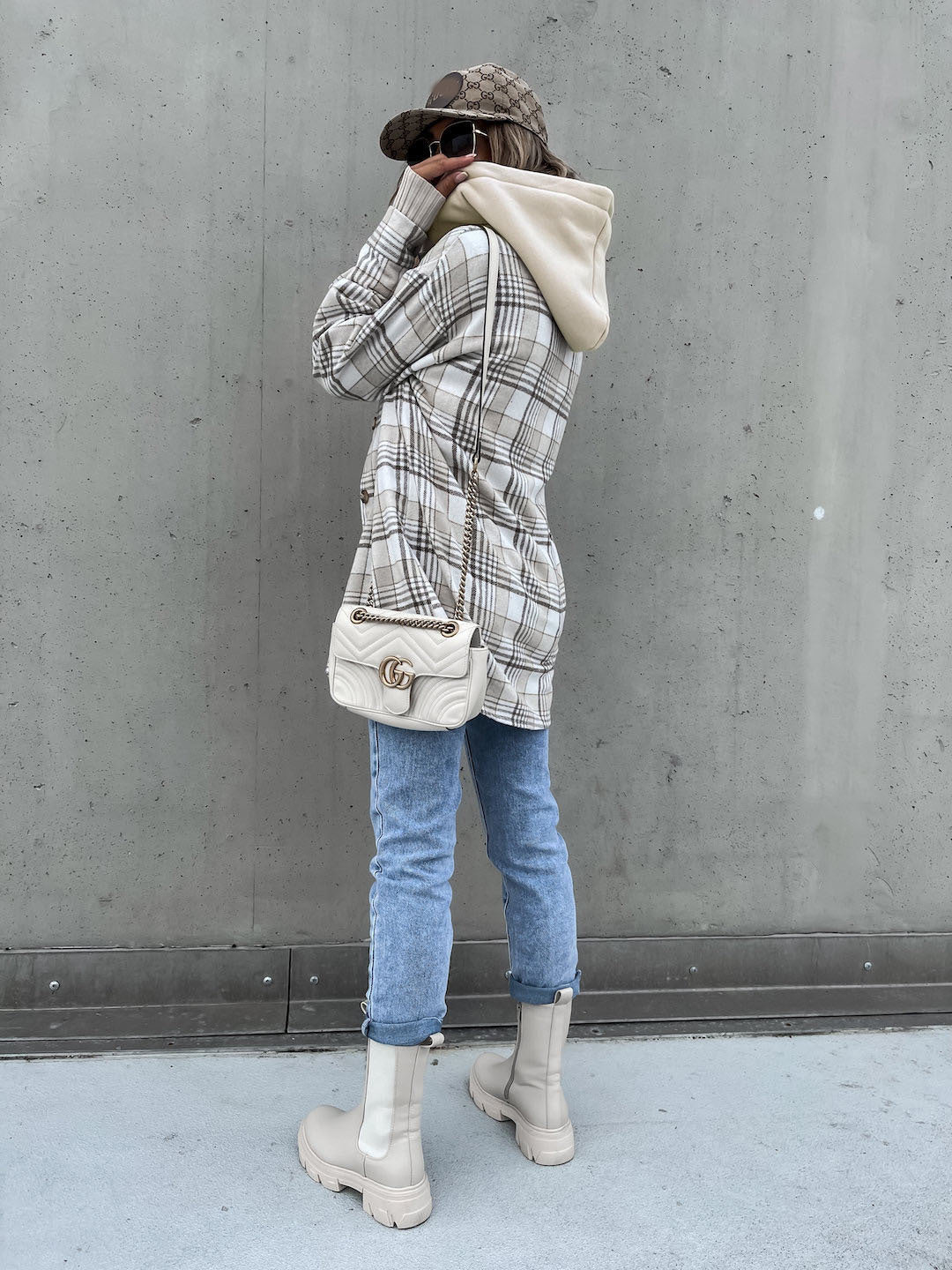 Plaid Wool Hooded Shacket