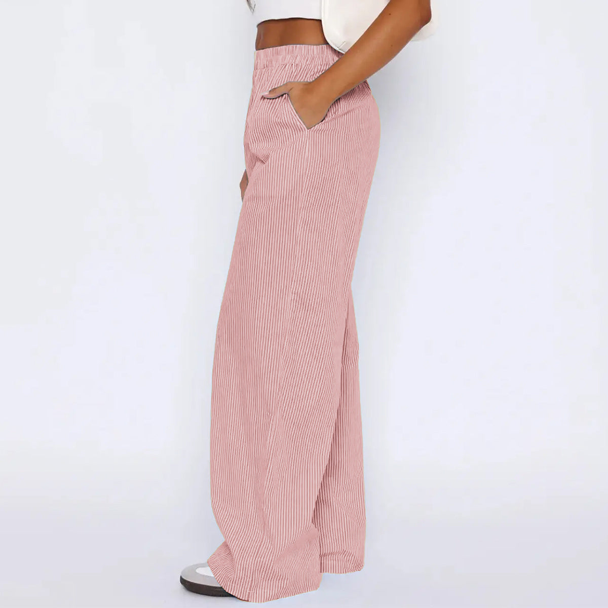 Pin Striped Wide Straight Leg Pants