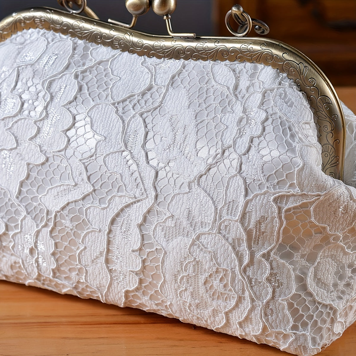 Small Floral Lace Clutch Bag