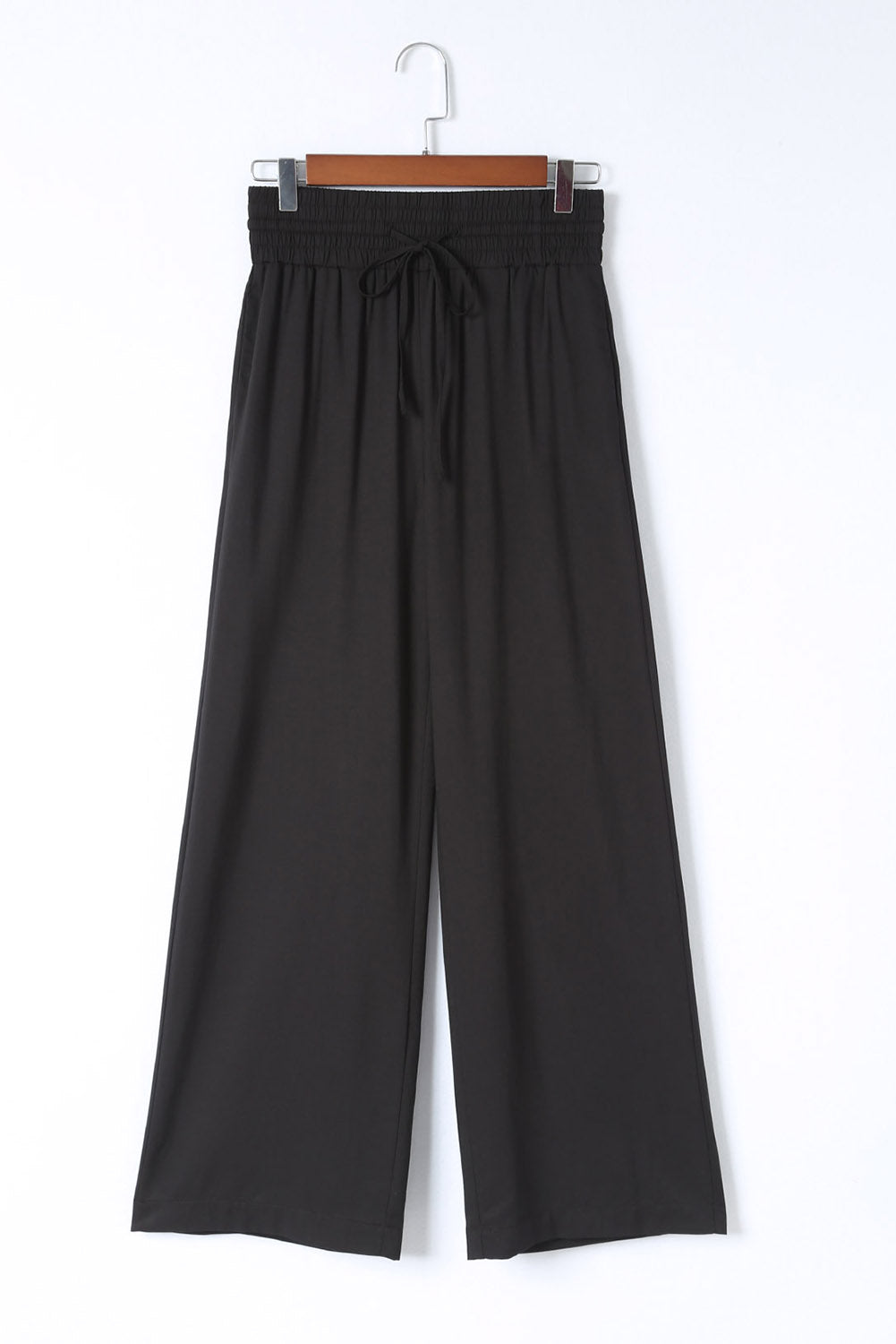 Drawstring Elastic Waist Casual Wide Leg Pants