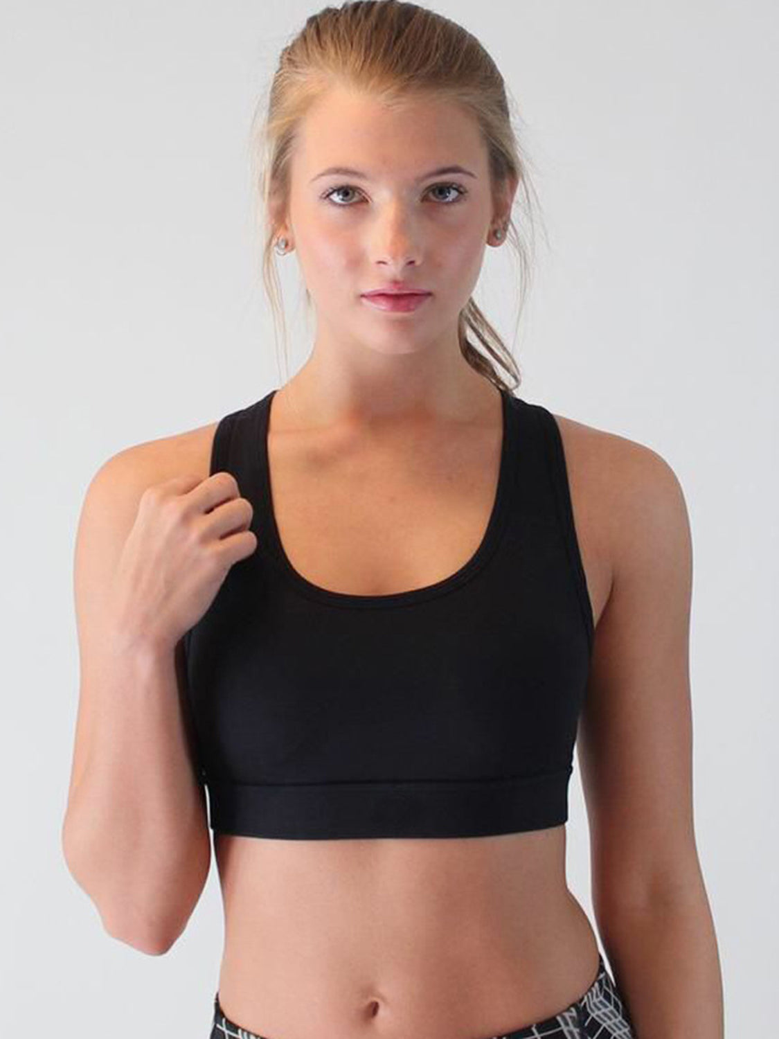 Black Scoop Neck Sports Bra
