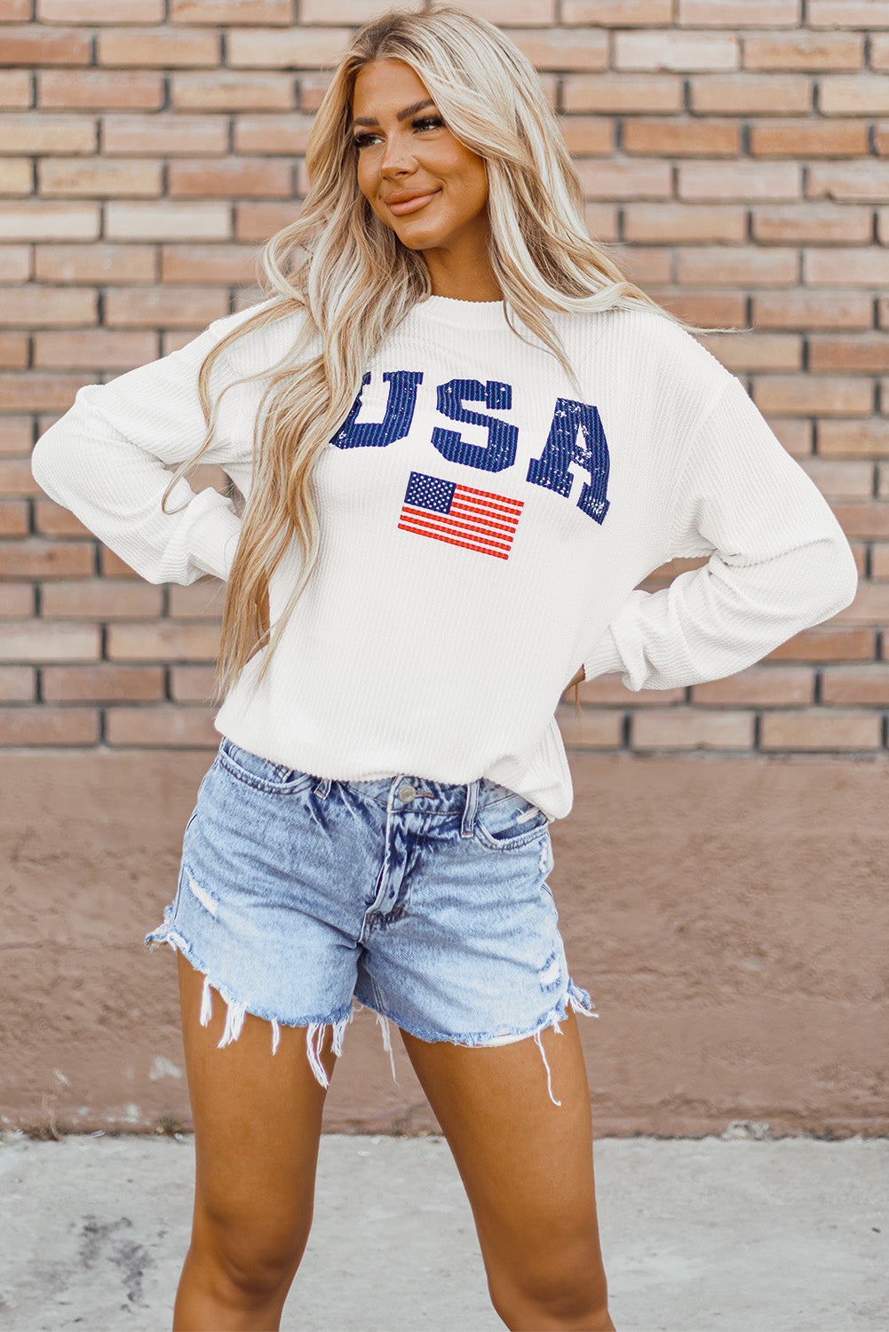 White USA Sweatshirt