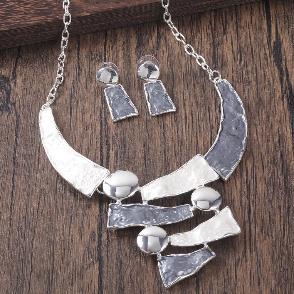 Irregular Geo Earring Necklace Set